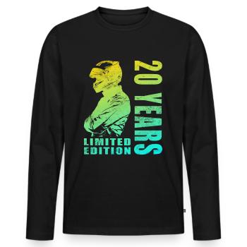 Motorcyclists & Bikers 20th Birthday - Men's Premium Organic Long Sleeve Shirt - black - Front - Nico (187cm)