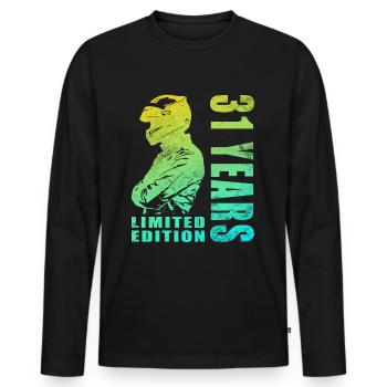 31 anniversaire Moto Motard 31 ans - T-shirt manches longues Premium bio Homme - noir - Devant - Nico (187cm)