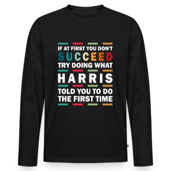 Harris Name Personalized Funny Birthday xmas - Men's Premium Organic Long Sleeve Shirt - black - Front - Nico (187cm)