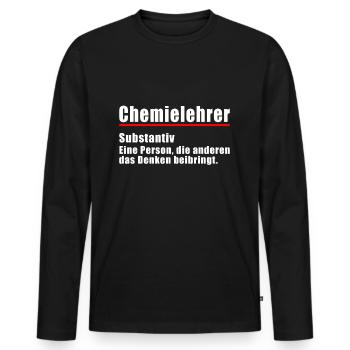 Chemielehrer Denken beibringt Chemiker Lehrer - Männer Premium Bio Langarmshirt - Schwarz - Vorne - Nico (187cm)