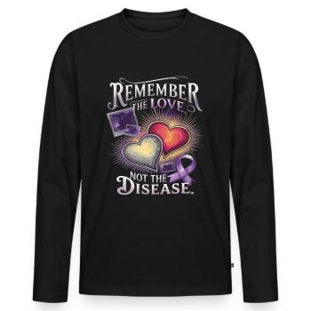 Alzheimer's Awareness Purple Ribbon - Men's Premium Organic Long Sleeve Shirt - black - Front - Nico (187cm)