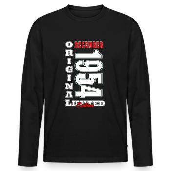 Dezember 1954 Geburtstag Dezember 1954 Dezember - Männer Premium Bio Langarmshirt - Schwarz - Vorne - Nico (187cm)