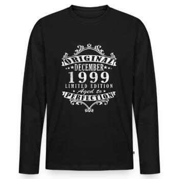 December 1999 Jubilee 1999 December 1999 - Men's Premium Organic Long Sleeve Shirt - black - Front - Nico (187cm)