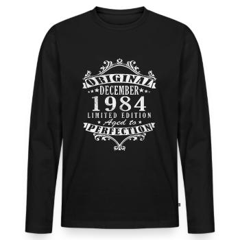 December 1984 Birthday present December 1984 - Men's Premium Organic Long Sleeve Shirt - black - Front - Nico (187cm)