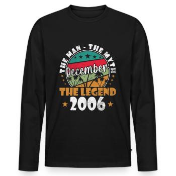 December 2006 Anniversary 2006 Legends December - Men's Premium Organic Long Sleeve Shirt - black - Front - Nico (187cm)
