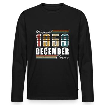 Décembre 1959 Décembre 1959 Cadeau d’anniversaire - T-shirt manches longues Premium bio Homme - noir - Devant - Nico (187cm)