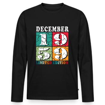 Geburtstag Dezember 1959 Das Original 1959 - Männer Premium Bio Langarmshirt - Schwarz - Vorne - Nico (187cm)