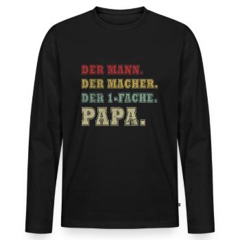 Bester Papa aller Zeiten 1 Kind Ehemann Papa - Männer Premium Bio Langarmshirt - Schwarz - Vorne - Nico (187cm)
