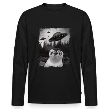 Pingouin drôle cool - T-shirt manches longues Premium bio Homme - noir - Devant - Nico (187cm)