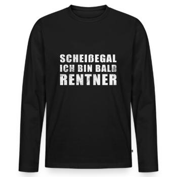 Ist mir egal Ich bin eh bald Rentner - Männer Premium Bio Langarmshirt - Schwarz - Vorne - Nico (187cm)
