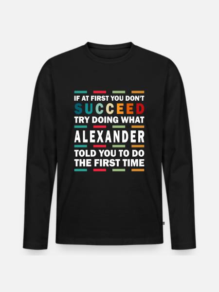 Conception du nom Alexander - T-shirt manches longues Premium bio Homme - noir