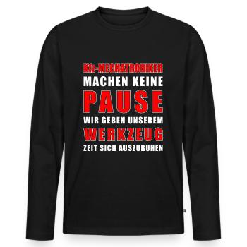 Mechatroniker Machen Keine Pause - Männer Premium Bio Langarmshirt - Schwarz - Vorne - Nico (187cm)
