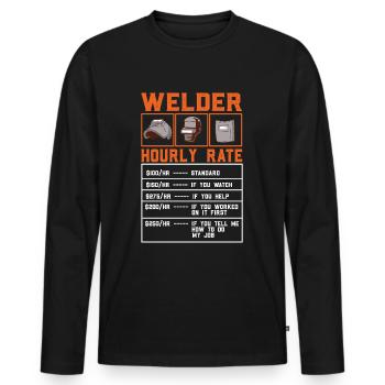 Soudeur Salaire horaire Métallurgiste Soudeur - T-shirt manches longues Premium bio Homme - noir - Devant - Nico (187cm)