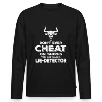 Stier Sternzeichen Geschenk - Männer Premium Bio Langarmshirt - Schwarz - Vorne - Nico (187cm)