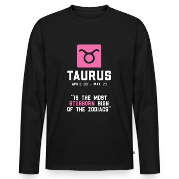Zodiac sign Taurus April 20 - May 20 - Men's Premium Organic Long Sleeve Shirt - black - Front - Nico (187cm)