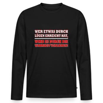 Business Erfolgsspruch Geschäftsmann success - Männer Premium Bio Langarmshirt - Schwarz - Vorne - Nico (187cm)