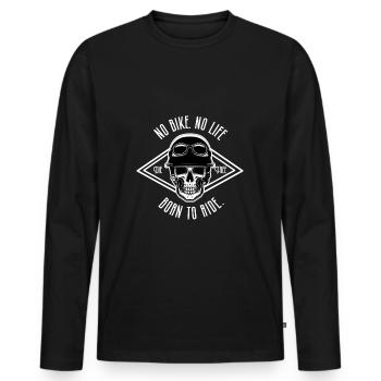 Motorcycle retro style No Bike No LIFE - Männer Premium Bio Langarmshirt - Schwarz - Vorne - Nico (187cm)