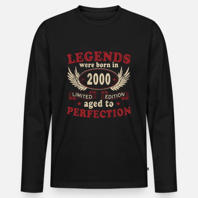 Vintage Legend 2000 Geschenk von 2000 - Jahrgang - Männer Premium Bio Langarmshirt - Schwarz