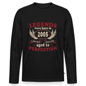 Légendes 2005 Vintage Rétro Anniversaire Original - T-shirt manches longues Premium bio Homme - noir - Devant - Nico (187cm)