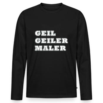 Geil Geiler Maler - Männer Premium Bio Langarmshirt - Schwarz - Vorne - Nico (187cm)