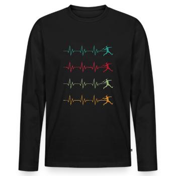 Javelin Thrower Heartbeat Athletics Javelin Throw - Men's Premium Organic Long Sleeve Shirt - black - Front - Nico (187cm)