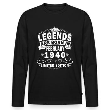 Geburtstag Februar 1940 Jahr Limited Edition - Männer Premium Bio Langarmshirt - Schwarz - Vorne - Nico (187cm)