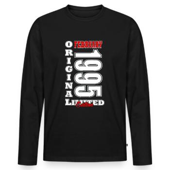 Februar 1995 Geschenk zum Jahrestag. Februar 1995. - Männer Premium Bio Langarmshirt - Schwarz - Vorne - Nico (187cm)