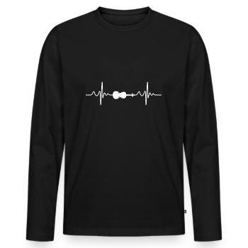 Battement de cœur du violon - T-shirt manches longues Premium bio Homme - noir - Devant - Nico (187cm)