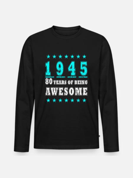 80-års fødselsdag 80-års gave - Premium økologisk langærmet T-shirt til mænd - sort