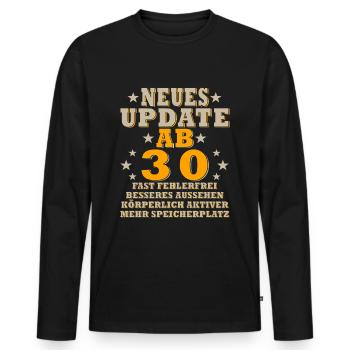 30. 30. GEBURTSTAG. Geburtstag 30 Jahre - Männer Premium Bio Langarmshirt - Schwarz - Vorne - Nico (187cm)