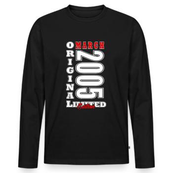 Vintage march 2005 Birthday march 2005 Retro 2005 - Men's Premium Organic Long Sleeve Shirt - black - Front - Nico (187cm)