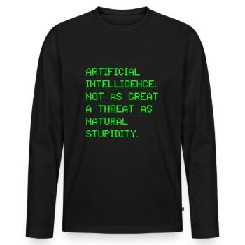 Intelligence artificielle intelligence artificielle - T-shirt manches longues Premium bio Homme - noir - Devant - Nico (187cm)