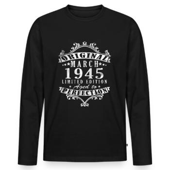 Awesome seit März 1945 Geburtstag 1945 Geschenk - Männer Premium Bio Langarmshirt - Schwarz - Vorne - Nico (187cm)
