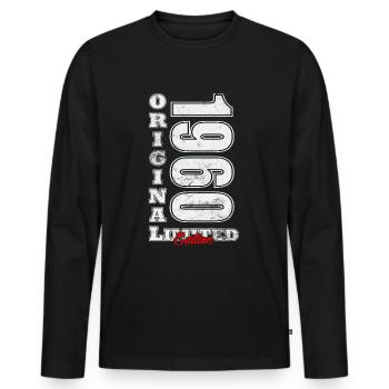 Édition limitée 1960 - T-shirt manches longues Premium bio Homme - noir - Devant - Nico (187cm)