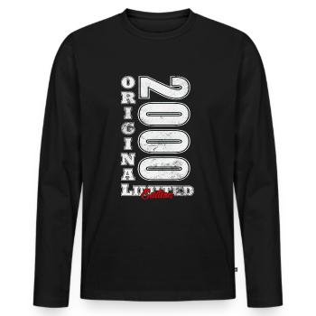 Edition Limitée Vintage 2000 - T-shirt manches longues Premium bio Homme - noir - Devant - Nico (187cm)