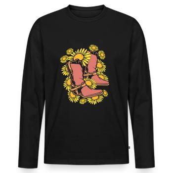 Floristry Florist Florist Bouquet - Men's Premium Organic Long Sleeve Shirt - black - Front - Nico (187cm)