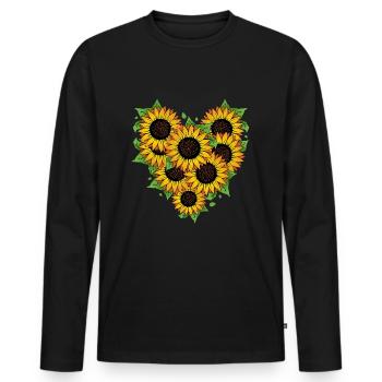 Floristry Florist Florist Bouquet - Men's Premium Organic Long Sleeve Shirt - black - Front - Nico (187cm)