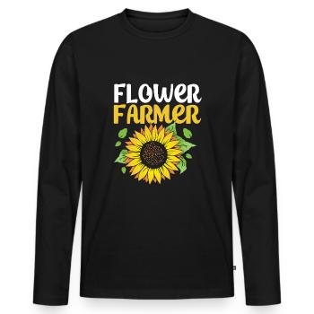 Floristry Florist Florist Bouquet - Men's Premium Organic Long Sleeve Shirt - black - Front - Nico (187cm)