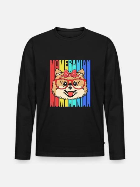 Zwergspitz Pomeranian Mama - Men's Premium Organic Long Sleeve Shirt - black