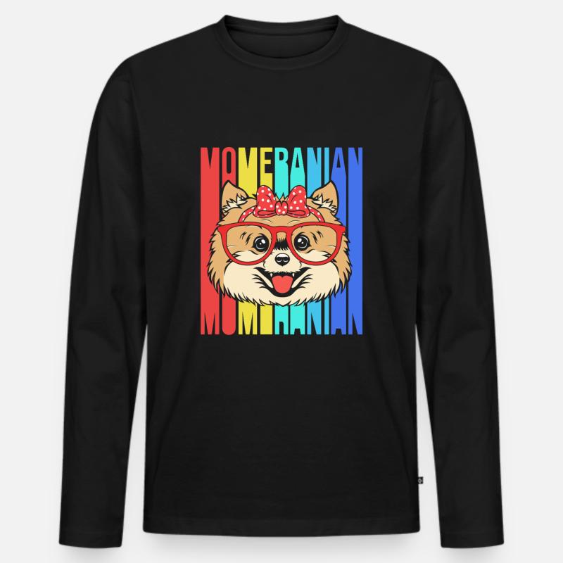 Zwergspitz Pomeranian Mama - Männer Premium Bio Langarmshirt - Schwarz