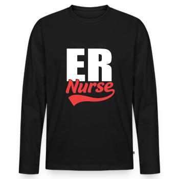 Notfall Krankenschwester Ambulanz - Männer Premium Bio Langarmshirt - Schwarz - Vorne - Nico (187cm)