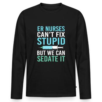 Notfall Krankenschwester - Männer Premium Bio Langarmshirt - Schwarz - Vorne - Nico (187cm)
