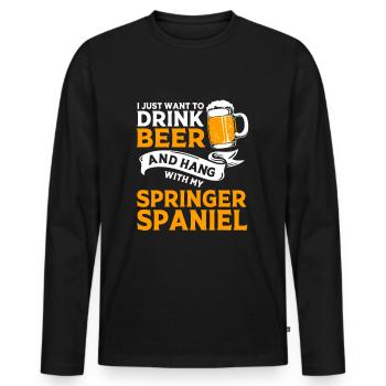 Springer Spaniel - Männer Premium Bio Langarmshirt - Schwarz - Vorne - Nico (187cm)