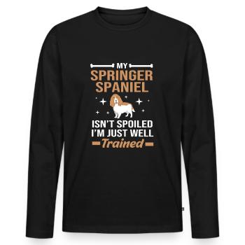 Épagneul springer - T-shirt manches longues Premium bio Homme - noir - Devant - Nico (187cm)
