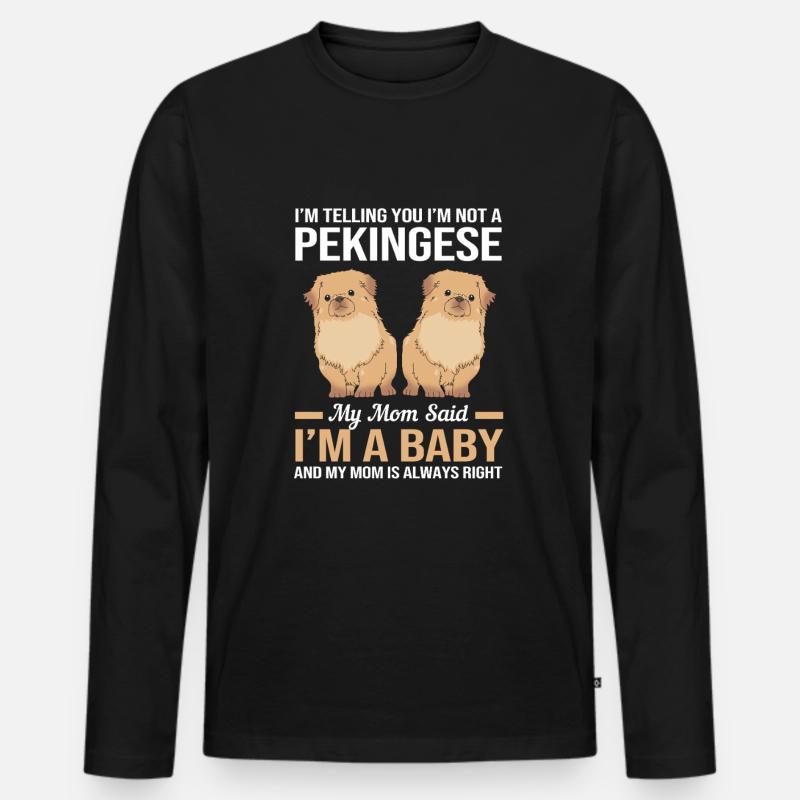 Pekinese Peningese - Männer Premium Bio Langarmshirt - Schwarz