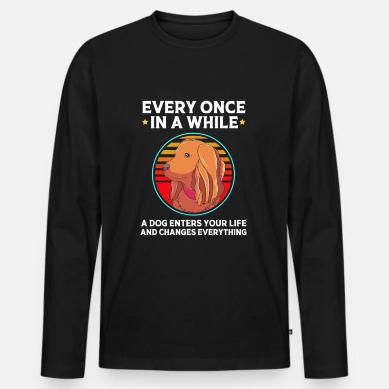 Boykin Spaniel - Männer Premium Bio Langarmshirt - Schwarz