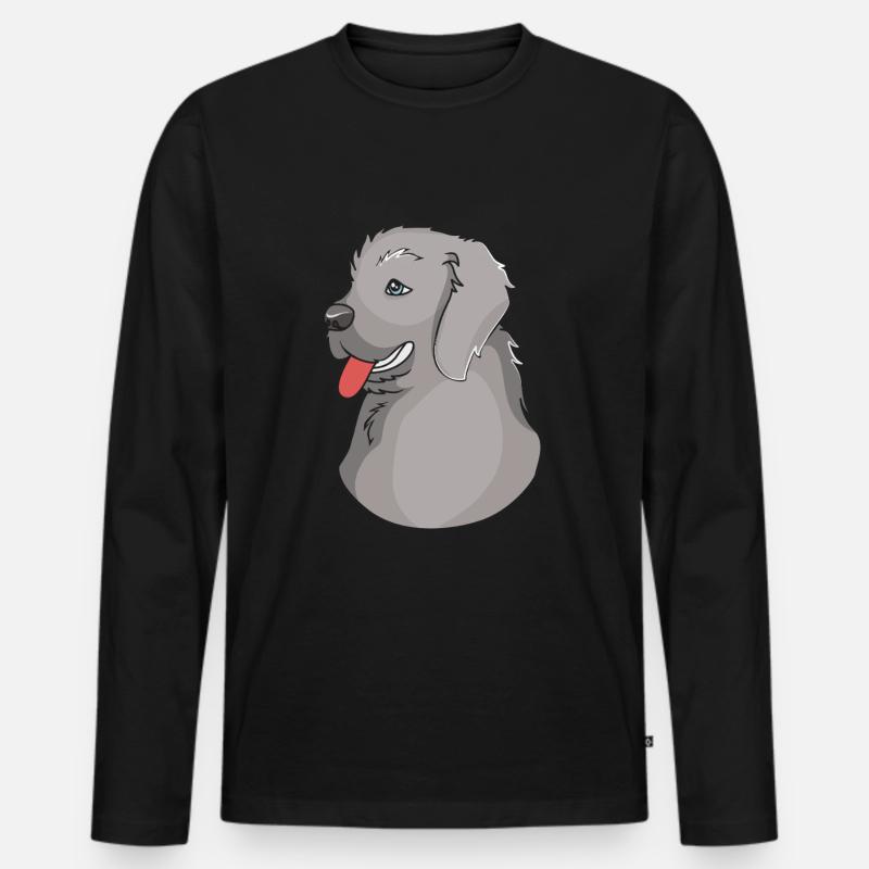 Neufundländer - Männer Premium Bio Langarmshirt - Schwarz