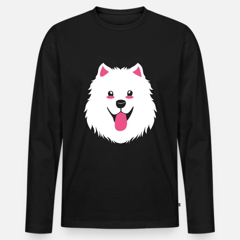 Samojede Hund Samoyed - Männer Premium Bio Langarmshirt - Schwarz