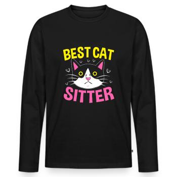 Pet Sitter Pets Babysitter - Men's Premium Organic Long Sleeve Shirt - black - Front - Nico (187cm)