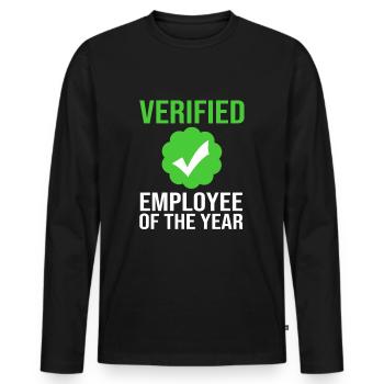 Employee of the Week Employee of the Month - Men's Premium Organic Long Sleeve Shirt - black - Front - Nico (187cm)